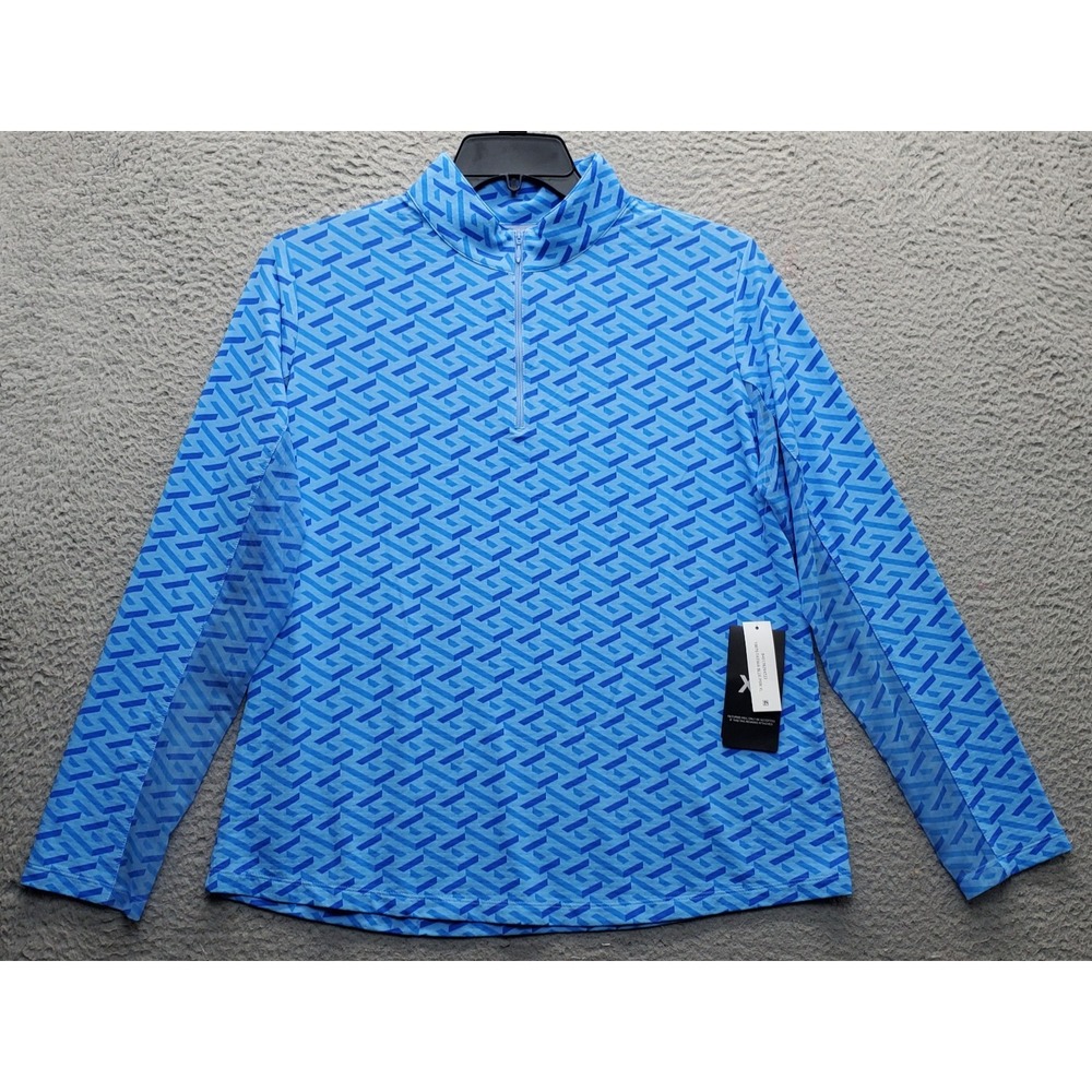 IBKÜL UPF 50 Fishing Golf Activewear Shirt Womens XL Multi Mock Neck Quarter Zip